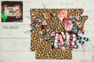 Arkansas AR Letters Marquee Leopard Design