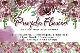 Flower Purple Watercolor Illustration for Creative Projects