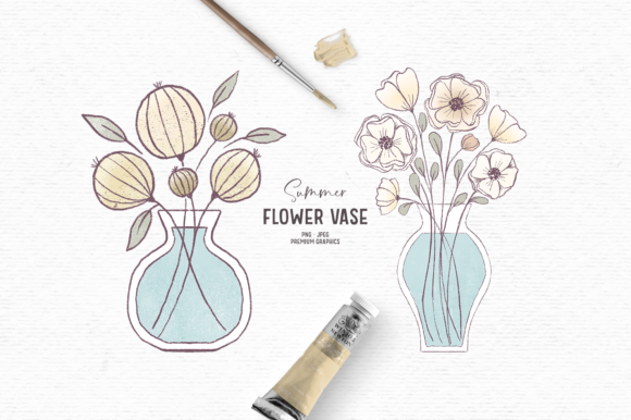 Hand-Drawn Flower Clipart in Yellow: Elevating Creative Projects with Whimsical Botanicals