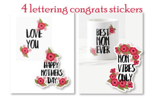 Happy Mothers Day Lettering: Elevating Digital Tributes with Floral Wreath Stickers