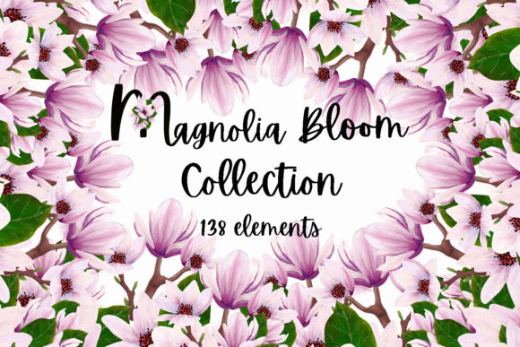 Magnolia Bloom Collection: Versatile Floral Design Assets