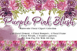 Mastering Digital Design with Purple Pink Blush Flower Watercolor Assets