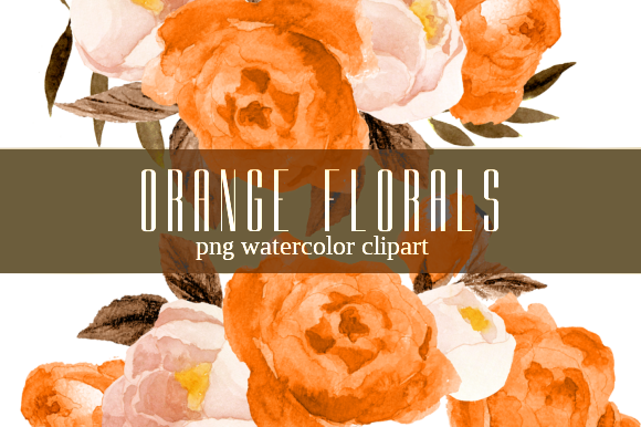 Orange Florals Watercolor Clipart Set: Integrating Romantic Botanicals into Creative Workflows