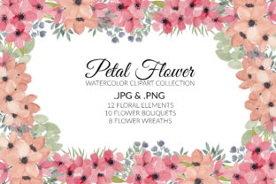 Petal Flower Watercolor Clipart Set: Elevating Digital and Print Designs