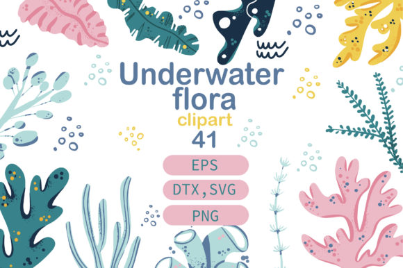 Underwater ClipArt Flora Set: Bringing Marine Life to Your Creative Projects