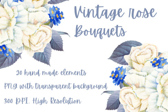 Vintage Rose Bouquets: High-Res Floral Assets